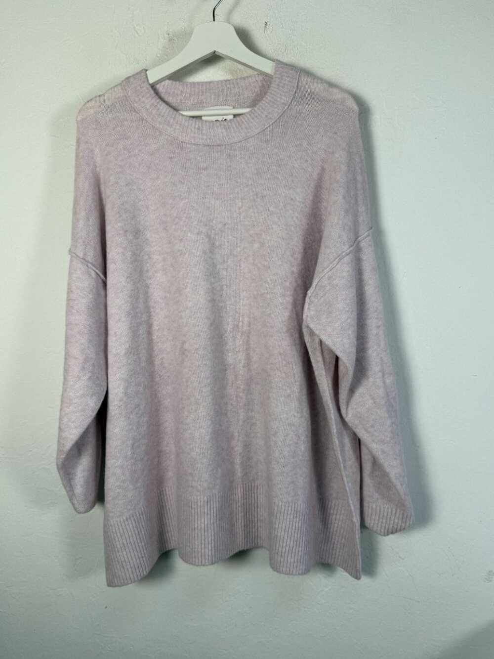 Aerie Womens Lilac Oversized Crew Neck Pullover Sweater Drop Shoulder Large New